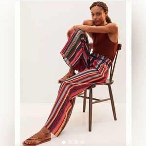 Farm Rio for Anthropologie Striped Wide-Leg Pants